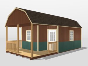 L-Corner Porch Lofted Cabin